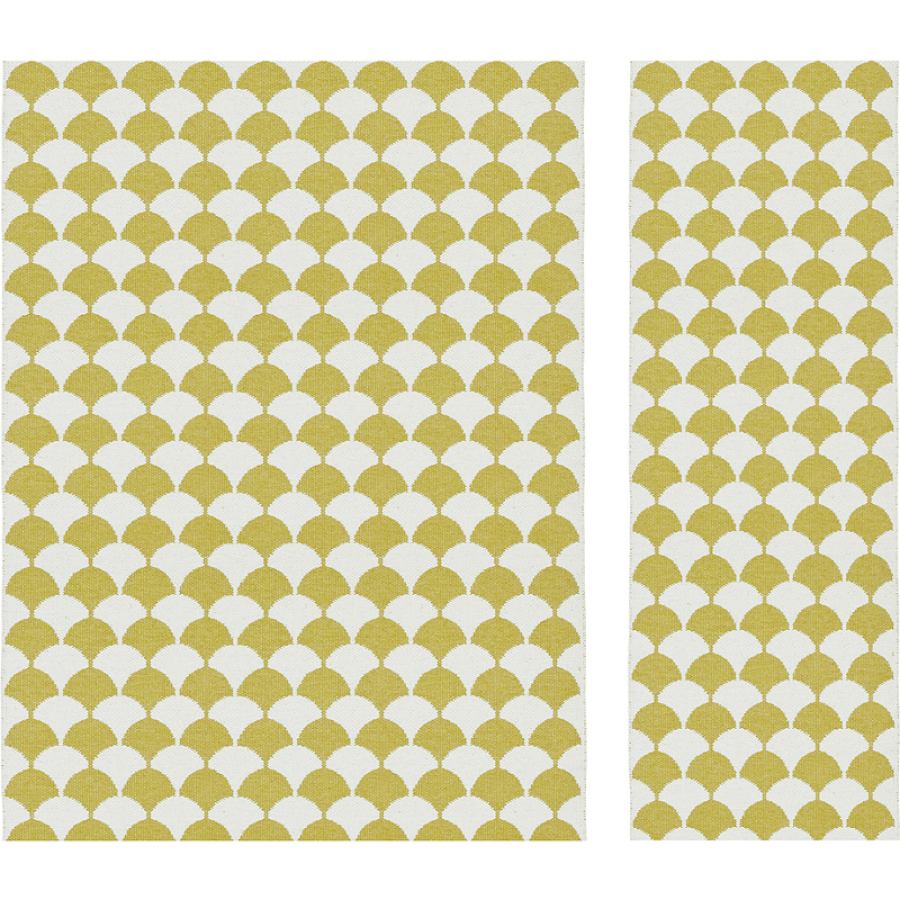 Swedish rug „Gerda“ (yellow) woven from PET foil