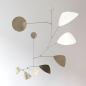 Preview: Leaves (silver) - Handmade Mobile, plated brass | Kunstbaron