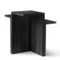 Preview: Geometrically Designed Side Table "Plateau Massif" (Black) made of Oak Wood (40 x 40 cm)