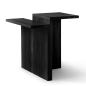 Preview: Geometrically Designed Side Table "Plateau Massif" (Black) made of Oak Wood (40 x 40 cm)