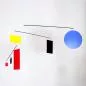 Preview: Großes Kunst-Mobile "Circle Square Guggenheim" nach Mondrian (105 x 50 cm)