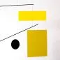 Preview: Large Art Mobile "Circle Square Guggenheim" referencing Mondrian (105 x 50 cm)