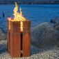Preview: Aufrechter Feuerkorb aus wetterfestem Stahl mit Grillfunktion