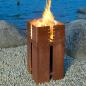 Preview: Aufrechter Feuerkorb aus wetterfestem Stahl mit Grillfunktion