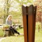 Preview: Skulpturale Feuerstelle / Gartenfackel aus wetterfestem Stahl