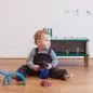 Mobile Preview: Flaches Kinder-Regal "Victor" aus Eichenholz und Ökotex-Wollfilz