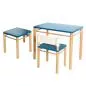 Preview: Blaue Ausführung: Kindertisch mit Stuhl und Hocker