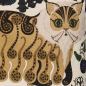Preview: Sofakissen „Norma“ aus Leinen & Baumwolle mit Katzenmotiv (50 x 50 cm)