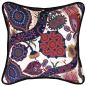 Preview: Artful Velvet Cushion "Purple Rain" with Floral Motif