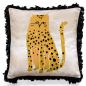 Preview: Handmade Sofa Cushion with Cat Motif as Print on Cotton (45 x 45 cm)