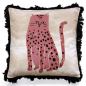 Preview: Handmade Sofa Cushion with Cat Motif as Print on Cotton (45 x 45 cm)