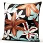 Preview: Hand-Sewn Sofa Cushion with Floral Pattern as Print on Silk (42 x 42 cm)