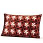 Preview: Charming Sofa Cushion with Graphic Floral Motif printed on Silk (20 x 42 cm)