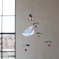 Preview: Charmantes Mobile "Cherry Birds" mit Kirschen und einer Taube (45 x 42 cm)