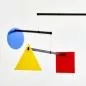 Preview: Großes Kunst-Mobile "Circle Square Guggenheim" nach Mondrian (105 x 50 cm)