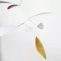 Mobile Preview: Zartes blattförmiges Mobile "Little Leaf" in Gold, handgefertigt (60 x 50 cm)