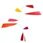 Preview: Kunstvolles Mobile "Swing" (rot) mit flügelförmigen Elementen (80 x 80 cm)