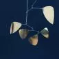 Mobile Preview: Handcrafted Mobile "Leaves" made of polished brass (70 x 70 cm)