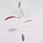 Preview: Zartes blattförmiges Mobile "Little Leaf" in Grau, handgefertigt (60 x 50 cm)