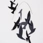 Preview: Großes Papier-Mobile "Black Sun" mit drei Vogelschwärmen (90 x 75 cm)