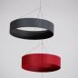 Preview: Stylish Hanging Mobile "Rings", handmade of Paper – Red (25 x 50 cm)