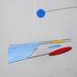 Preview: Buntes Kunst-Mobile "Anni" (blau / orange) aus Japan-Papier (50 x 50 cm)