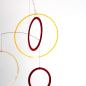 Preview: Kunst-Mobile "Vicos" (Orange / Rot) mit fünf Ringen (45 x 45 cm)
