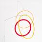 Preview: Kunst-Mobile "Vicos" (Orange / Rot) mit fünf Ringen (45 x 45 cm)