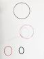 Preview: Kunst-Mobile "Vicos" (Schwarz / Weiß / Rot) mit fünf Ringen (45 x 45 cm)