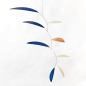 Preview: Handpainted Art Mobile "Swipp" – Blue / White with Copper (60 x 60 cm)