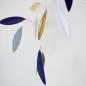 Mobile Preview: Exklusives Kunst-Mobile "Tina" (Blau) aus handbemaltem Papier mit Blattgold (55 x 55 cm)