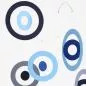 Mobile Preview: Charmantes Mid Century-Mobile "Bubbles" (Blau) mit konzentrischen Ringen (45 x 45 cm)