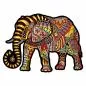 Mobile Preview: Farbenfrohes Holz-Puzzle "Magic Elephant" – 150 Teile in 30 Formen