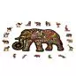 Mobile Preview: Farbenfrohes Holz-Puzzle "Magic Elephant" – 150 Teile in 30 Formen