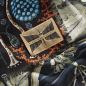 Preview: Kunstvoll gestaltetes Halstuch "Black Lake Vi" aus Wolle und Seide