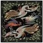 Preview: Scarf with Art Print "Firebird" on Pure Silk Satin