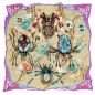 Preview: Kunstvoll gestaltetes Halstuch "Spinnen" aus reinem Seiden-Satin