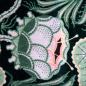 Preview: Sofakissen "Eisblume" (Emerald-Grün) aus Baumwollsamt (50 x 50 cm)