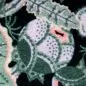 Mobile Preview: Sofakissen "Eisblume" (Emerald-Grün) aus Baumwollsamt (50 x 50 cm)