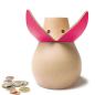 Preview: Money Box / Piggy Bank made of Wood with Leather Ears (two colors)