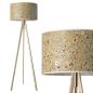 Preview: Three-Legged Design Floor Lamp with Natural Hay & Meadow Flowers Shade (Height 150 cm)