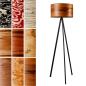 Preview: Three-Legged Design Floor Lamp with Natural Wood Veneer Shade (Height 150 cm)