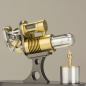Preview: Echter Stirling-Motor im Teleskop-Design mit transparenten Zylindern