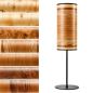 Preview: Design Table Lamp with Tall Translucent Natural Wood Veneer Shade