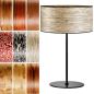 Preview: Design Table Lamp with Wide Translucent Natural Wood Veneer Shade