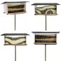 Preview: Transparentes Vogelhaus aus Edelstahl, Acrylglas, Schiefer und Holz (rechteckig)