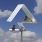 Preview: Zweistöckige Vogeltränke aus Stahl / Edelstahl mit Porzellanschalen