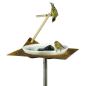 Preview: Design-Vogeltränke aus Edelstahl oder Corten-Stahl mit Porzellanschale