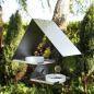 Preview: Hanging Two Floors Birdbath made of Steel with Porcelain Bowls