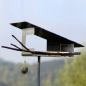Preview: Designer-Vogelhaus aus Edelstahl mit natürlichem Schieferdach (Groß)